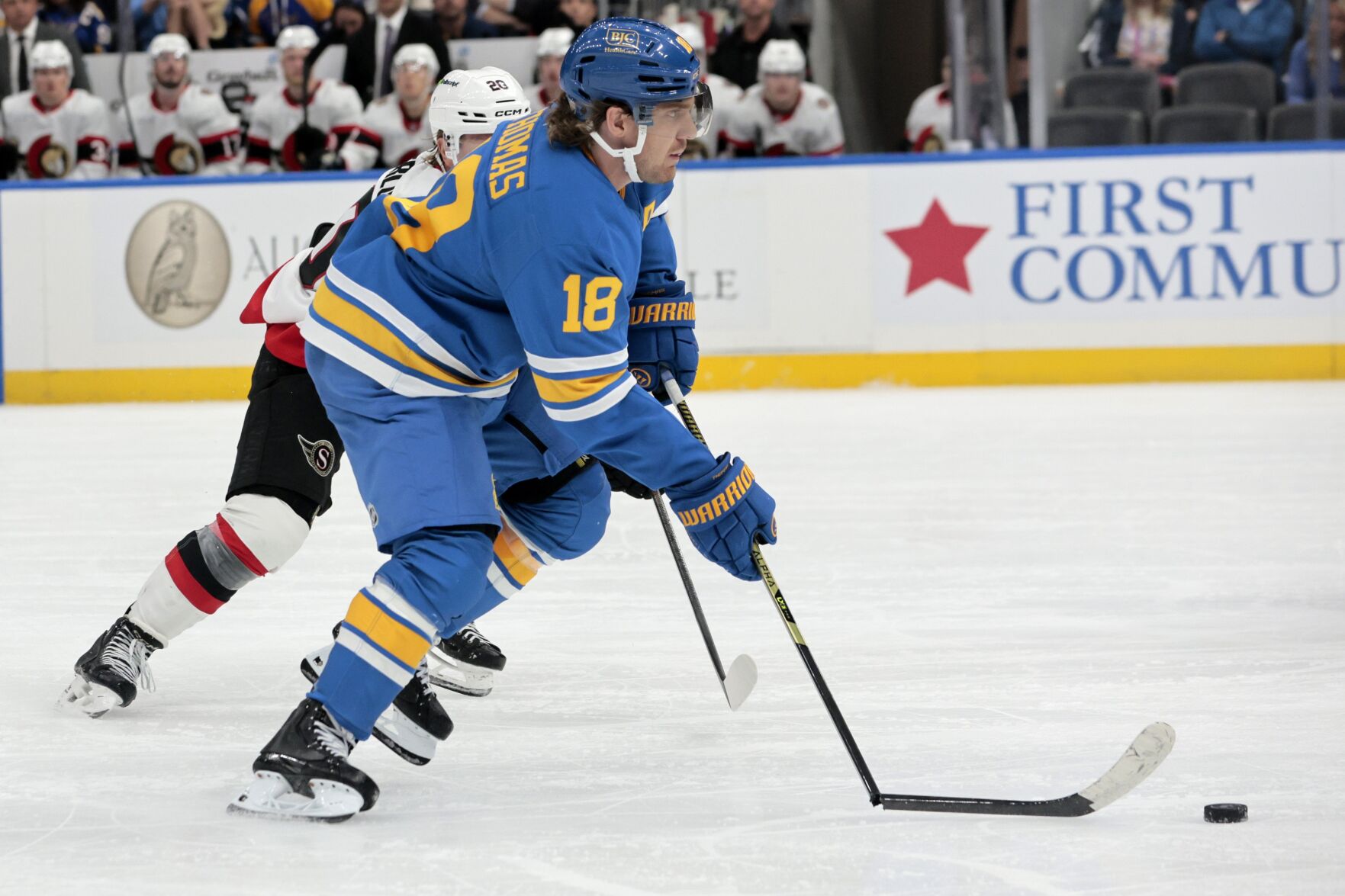 The ӣƵ Blues host the Ottawa Senators in a preseason game